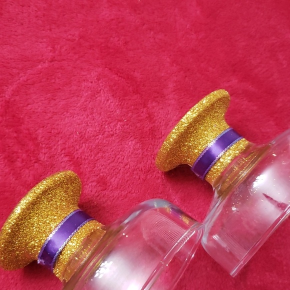 Gold and purple glass set - Picture 6 of 8